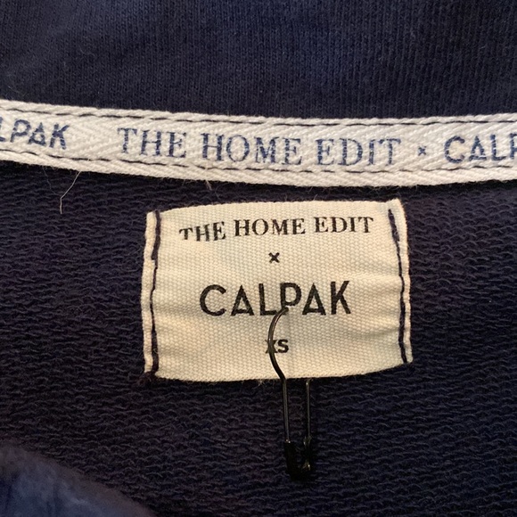 NEW Calpak x The Home Edit French Terry Sweatshirt Navy Blue Size XS XSmall - Picture 5 of 6